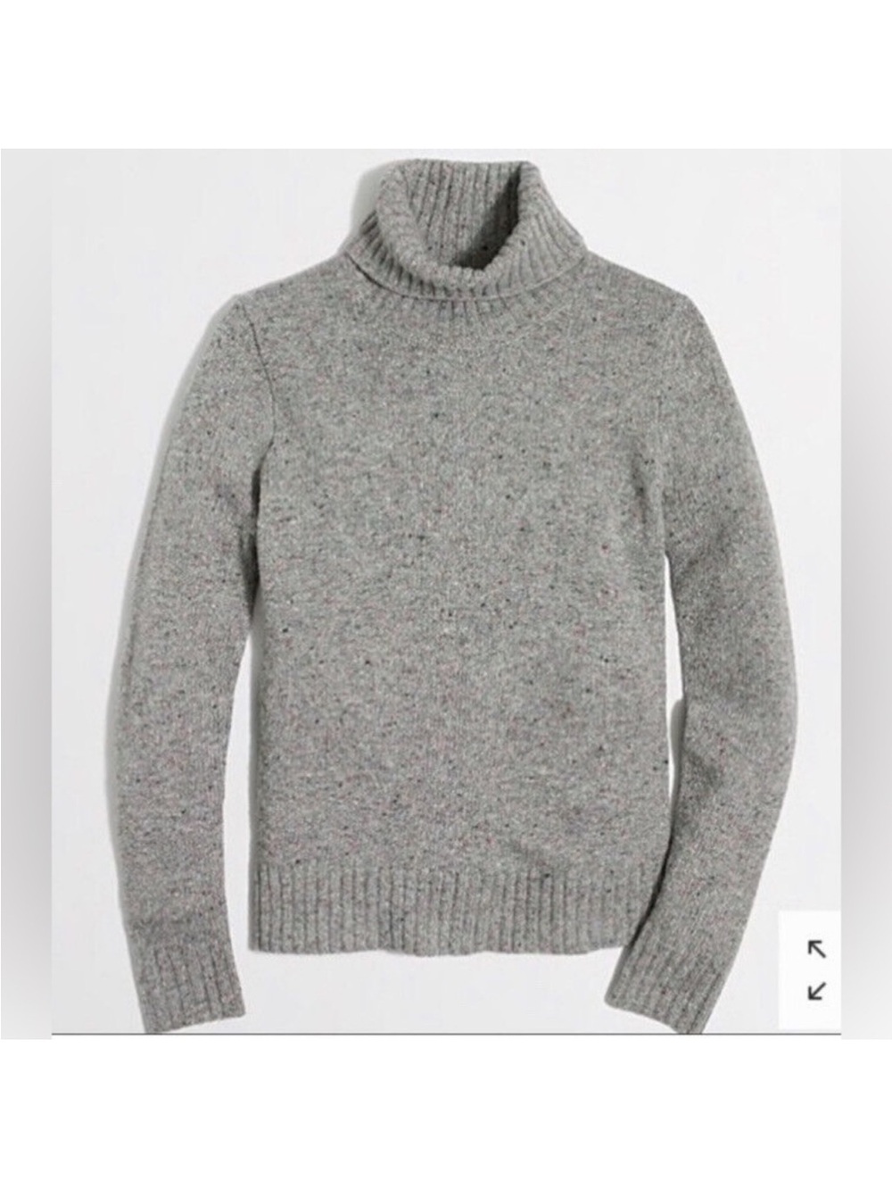 J. Crew Donegal Turtleneck Sweater Lambs Wool Gray Womens Large Scandi Minimal